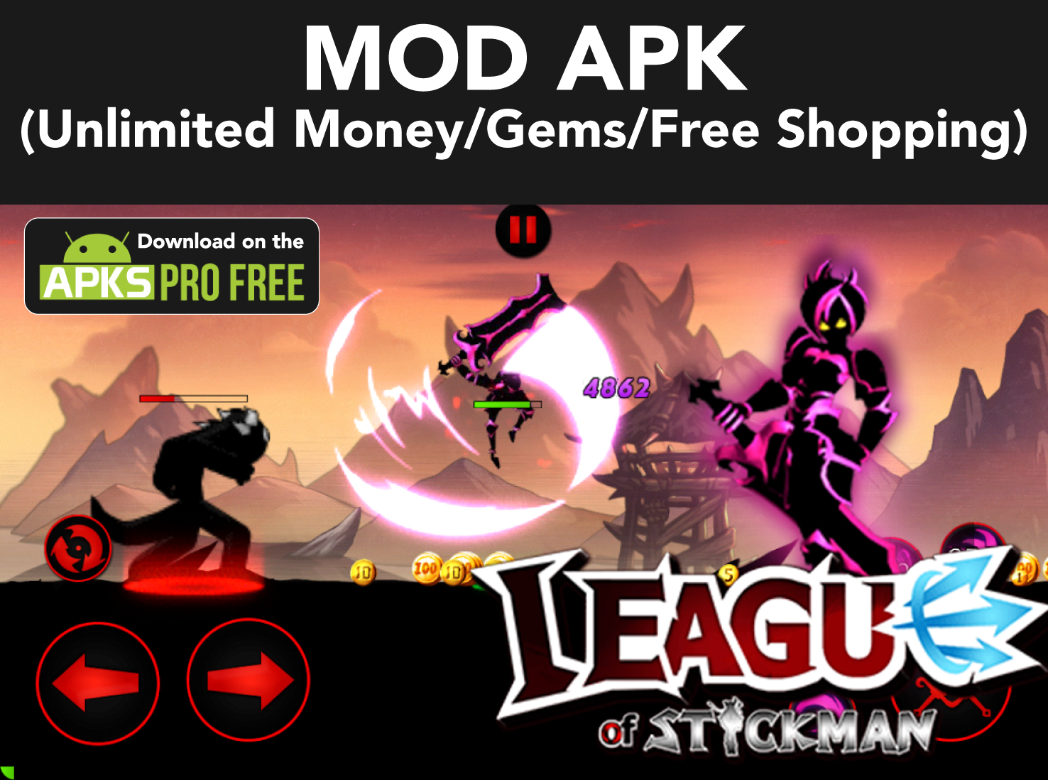 League of Stickman MOD Apk+OBB 6.1.6 (Unlimited Money/Gems) Download